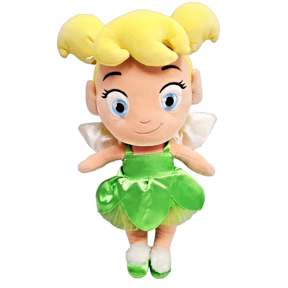 Disney Store Tinkerbell Baby Plush Doll 14" Embroidered Eyes Fairy Stuffed Toy
